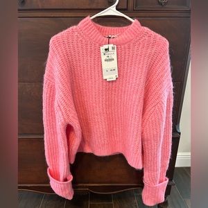 NWT Zara Pink Chunky Sweater SizeM